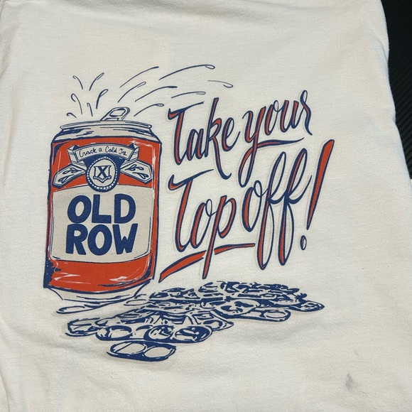Old Row White T-Shirt with Graphic Pocket - Picture 2 of 3